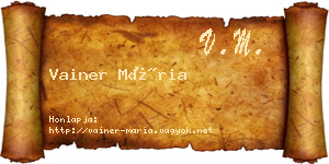 Vainer Mária névjegykártya